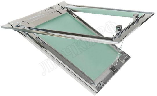 Люк под покраску Ультра для установки в стену, 2 створки, съёмная перегородка Люк под покраску Ультра для установки в стену, 2 створки, съёмная перегородка